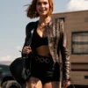 Belle Skinner Marshals Brown Leather Jacket