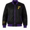 Black Goofy Powerline Bomber Jacket
