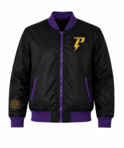 Black Goofy Powerline Bomber Jacket