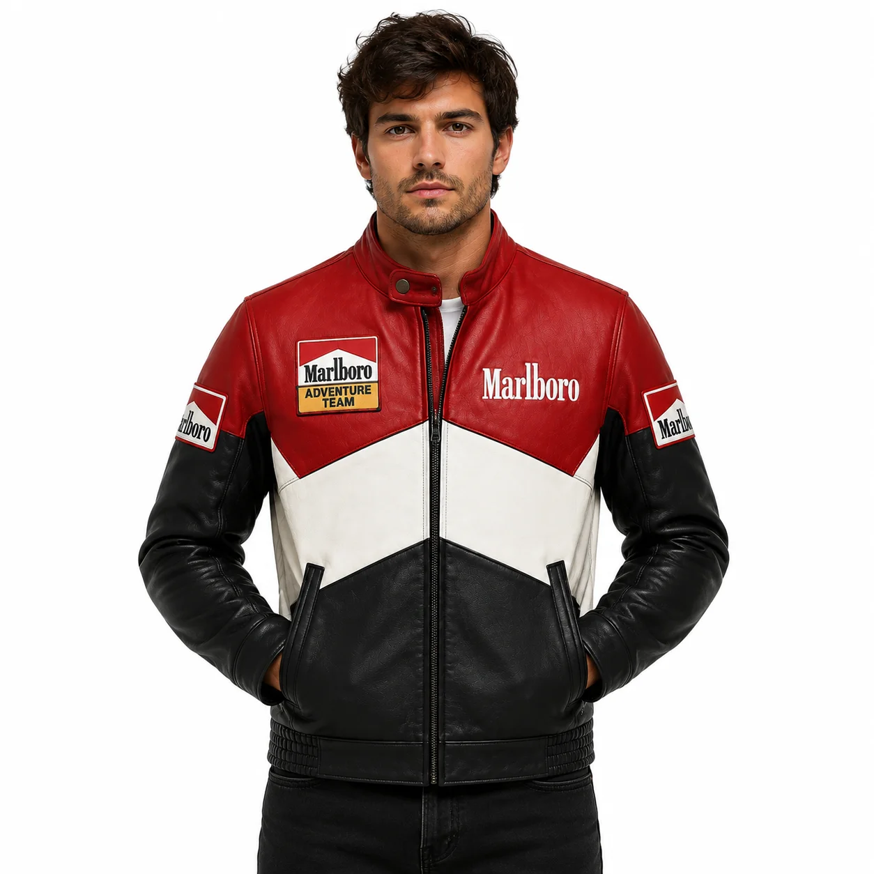 Marlboro Leather Biker Jacket