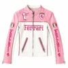 Pink Leather Ferrari Jacket