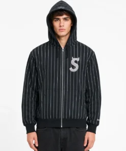 Devils Logo Striped Supreme Hooded Jacket