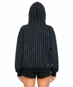 Devils Logo Striped Supreme Hooded Jacket