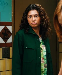 Euphoria S3 Zendaya Green Shirt Jacket