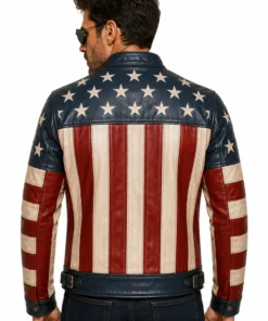 Independence Day American Flag Leather Jacket