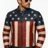 Independence Day American Flag Leather Jacket
