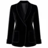 Jessica Chastain NYC 2026 Black Velvet Blazer