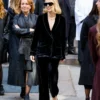 Jessica Chastain NYC 2026 Black Velvet Blazer