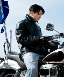 Jung Kook Black Leather Jacket
