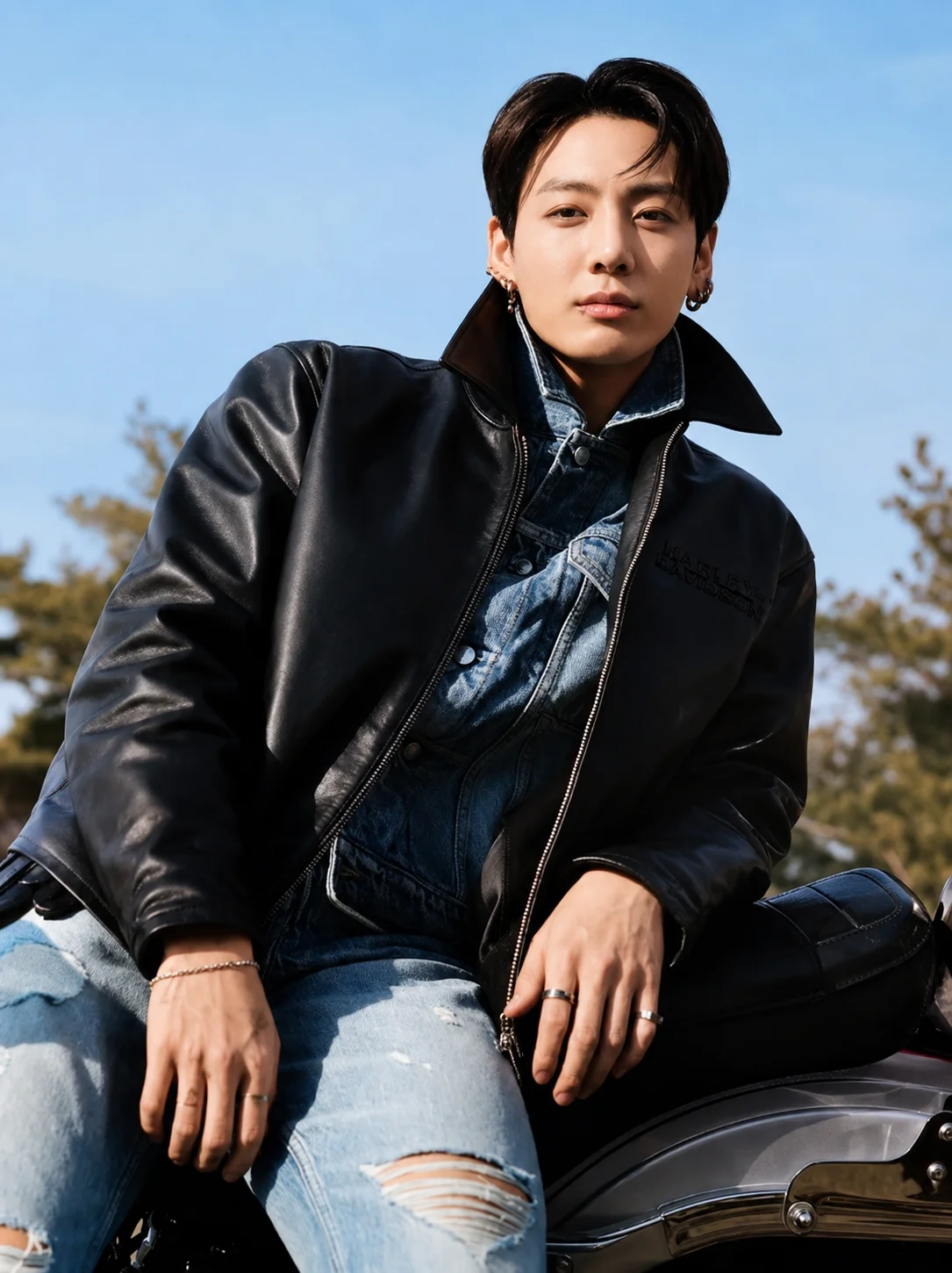 Jung Kook Black Leather Jacket