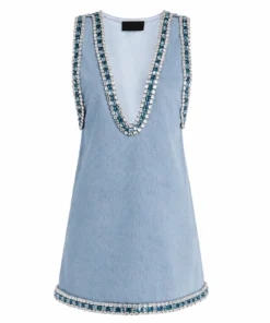 Kelly Clarkson Denim Embellished Dress