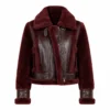 Marshals Maddie Shearling Burgundy Leather Jacket