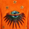 S03 Elsbeth Carrie Preston Orange Faux Fur Jacket