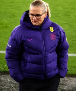 Sarina Wiegman England vs Australia Blue Puffer Jacket