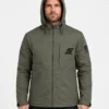 Snap On Hooded Green Jacket