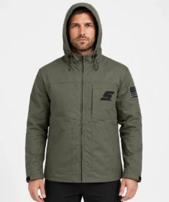 Snap On Hooded Green Jacket