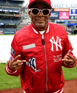 Spike Lee New York Yankees Red Bomber Jacket