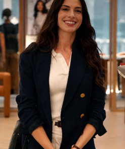The Devil Wears Prada 2 Anne Hathaway Double-Breasted Navy Blazer