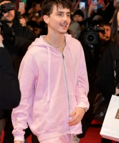 Timothee Chalamet 75th Berlinale Pink Hoodie