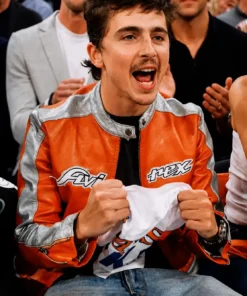 Timothée Chalamet Avirex Orange Leather Jacket