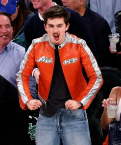Timothée Chalamet Avirex Orange Leather Jacket