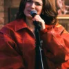 Allie Hayes Off Campus Red Bomber Jacket