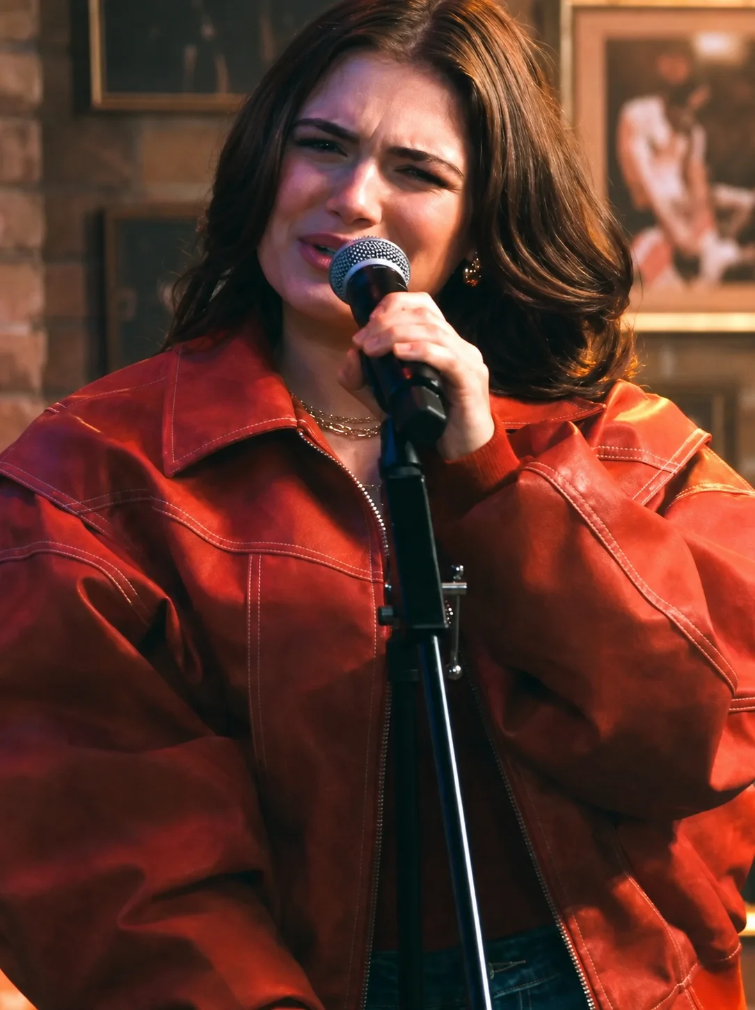 Allie Hayes Off Campus Red Bomber Jacket