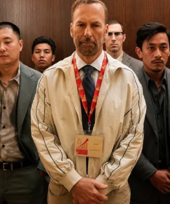 Bob Odenkirk Nobody 2 White Bomber Jacket