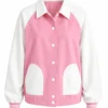 Elle 2026 Lexi Minetree PinkWhite Varsity Jacket