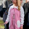 Elle 2026 Lexi Minetree PinkWhite Varsity Jacket