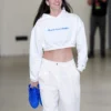 Fever vs Dream Caitlin Clark White Cropped Hoodie