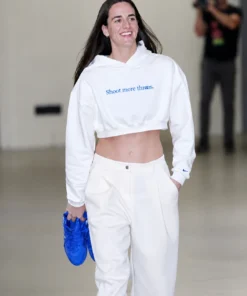 Fever vs Dream Caitlin Clark White Cropped Hoodie