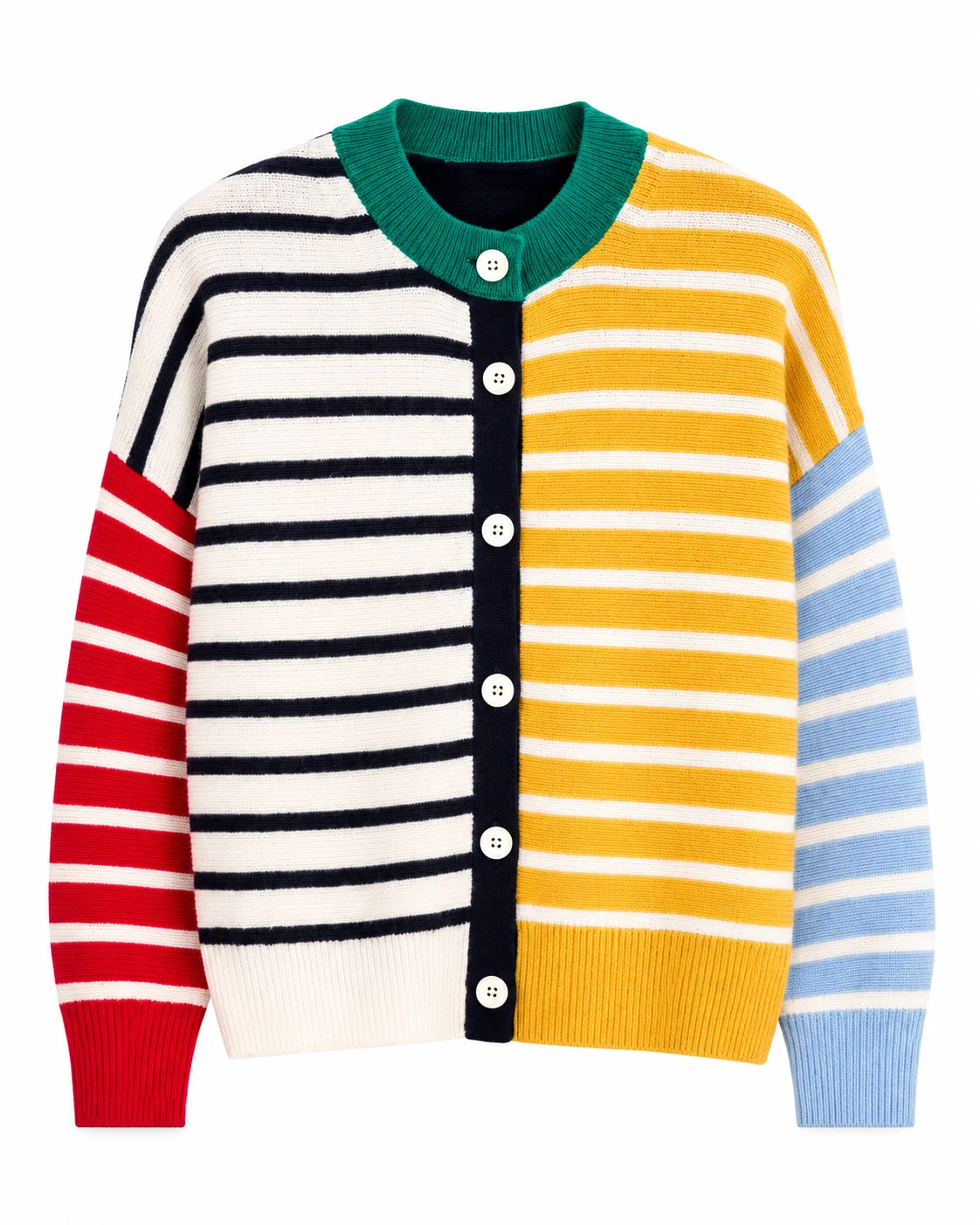 In The City 2026 Danielle Olivera Colorblock Striped Cardigan