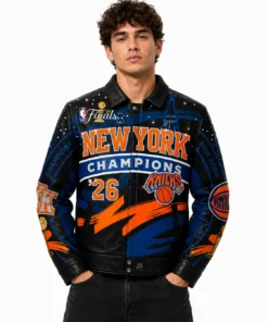 JH Design New York Knicks 2026 Champions Leather Jacket
