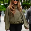 Jennifer Lopez NYC 2026 Sage Green Jacket