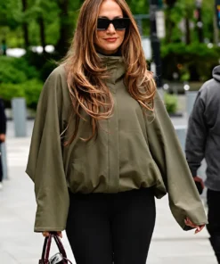 Jennifer Lopez NYC 2026 Sage Green Jacket