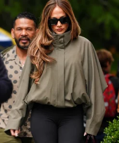 Jennifer Lopez NYC 2026 Sage Green Jacket