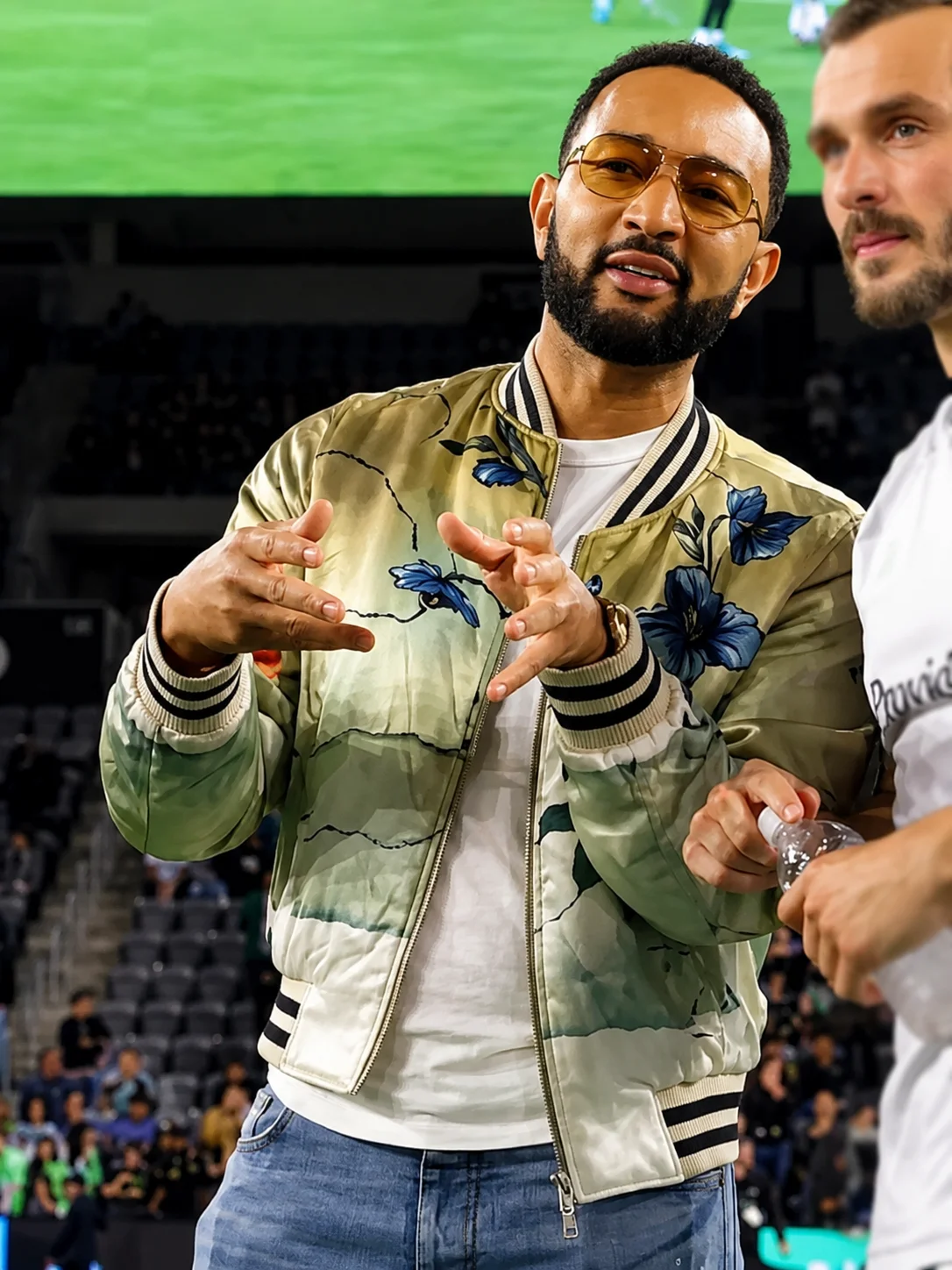 John Legend Floral Bomber Jacket LAFC vs Seattle Sounders Gameday