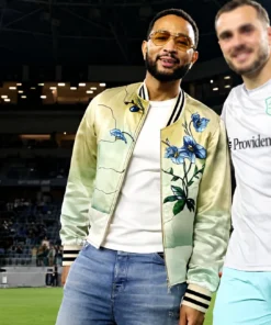 John Legend Floral Bomber Jacket LAFC vs Seattle Sounders Gameday