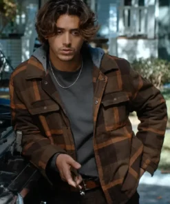 John Logan Off Campus Brown Checkered Jacket