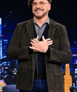 John Travolta The Tonight Show 2026 Suede Blazer