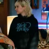 Julia Sarah Stone Off Campus 2026 Black Printed Hoodie