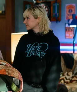 Julia Sarah Stone Off Campus 2026 Black Printed Hoodie
