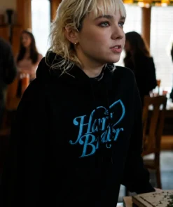 Julia Sarah Stone Off Campus 2026 Black Printed Hoodie