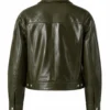 Julia Sarah Stone Off Campus S1 Green Leather Jacket