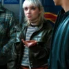 Julia Sarah Stone Off Campus S1 Green Leather Jacket