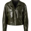Julia Sarah Stone Off Campus S1 Green Leather Jacket