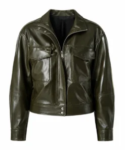 Julia Sarah Stone Off Campus S1 Green Leather Jacket