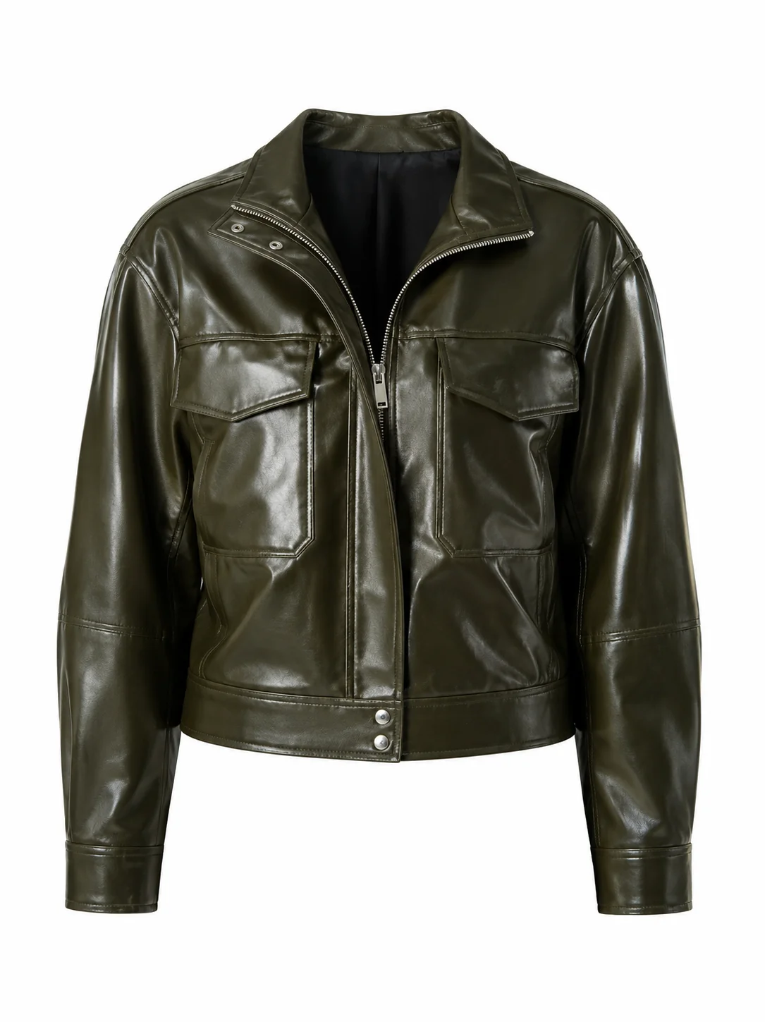 Julia Sarah Stone Off Campus S1 Green Leather Jacket