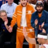 NBA Finals Game 3 Timothée Chalamet Knicks Orange Jacket